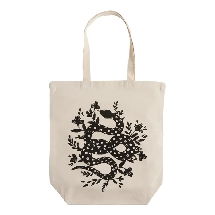 Black Snake Canvas Tote Bag