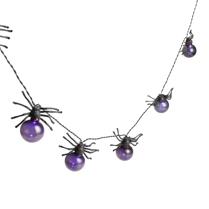 Black Spider LED 10 Bulb Battery Operated String Lights