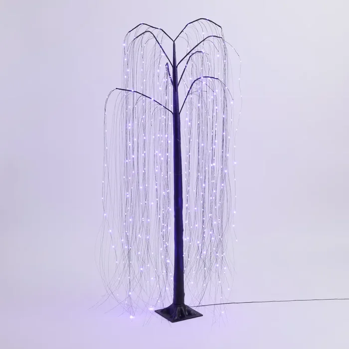 Black Weeping Willow Color Changing LED Halloween Tree Decor