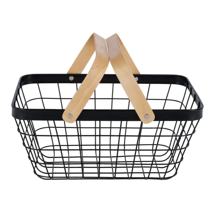 Black Wire Market Gift Basket Kit with Swing Handles