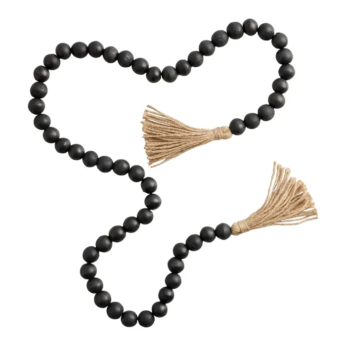 Black Wood Bead Garland Decor