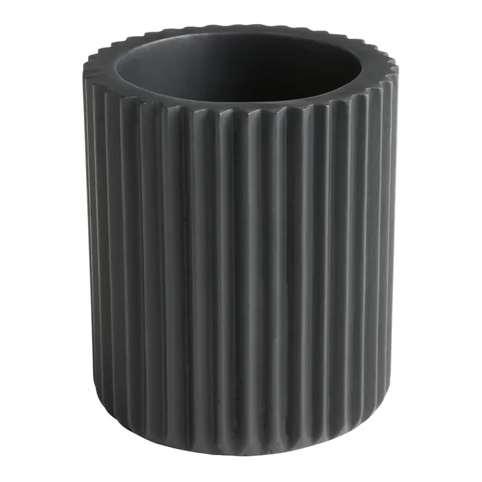 Blane Black Wood Fluted Pencil Cup
