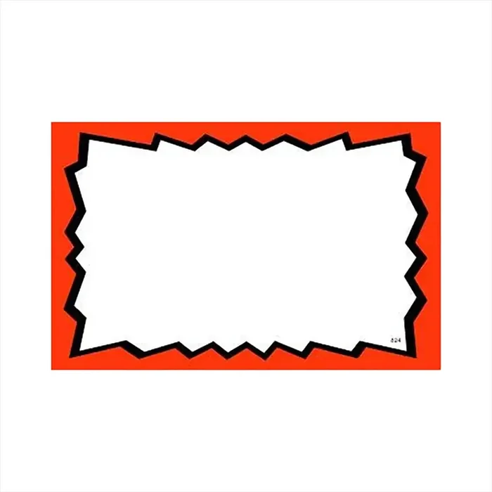 Blank with Burst Red Print Sign Card Glossy 3.5″ x 5.5″