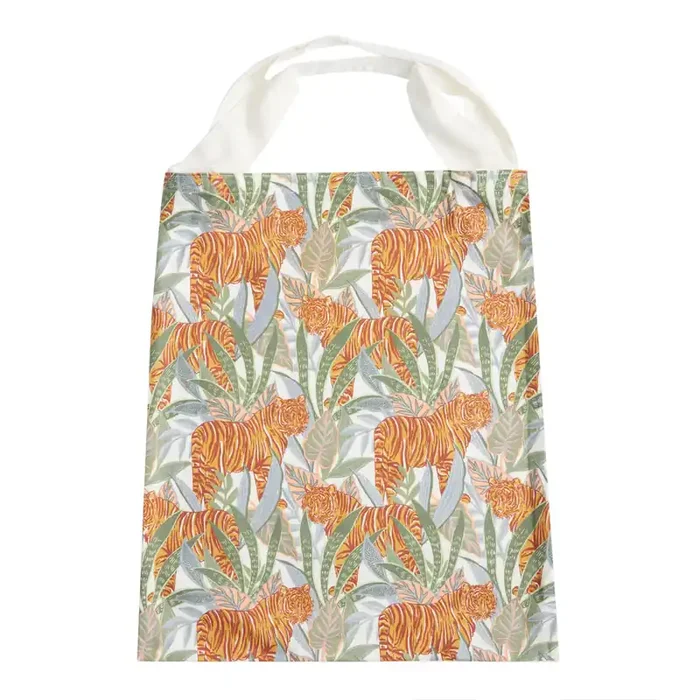 Blue And Tan Jungle Tiger Canvas Tote Bag