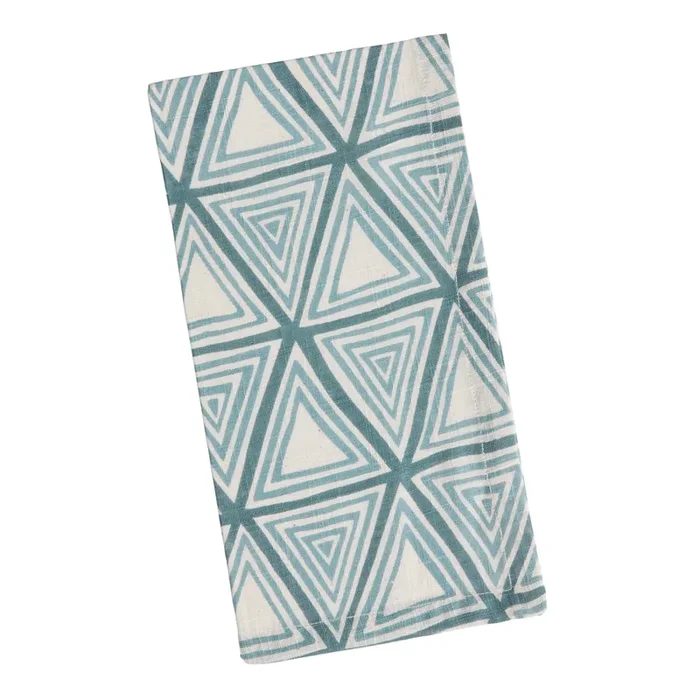Blue and White Triangle Blues Napkins Set of 4