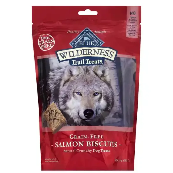 BLUE BUFFALO BLUE WILDERNESS SALMON BISCUITS GRAIN FREE TREATS FOR DOGS 10OZ