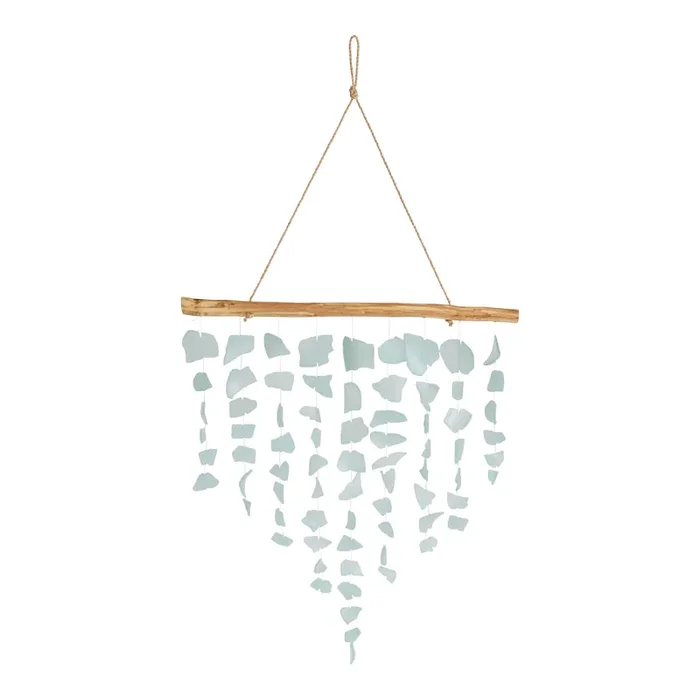 Blue Glass Chip Wind Chime