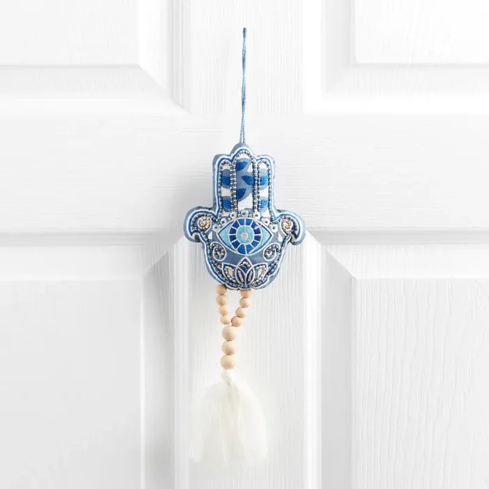 Blue Hamsa Door Hanger Decor