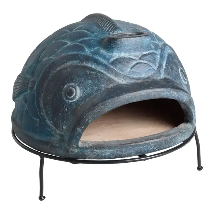 Blue Terracotta Fish Pizza Oven