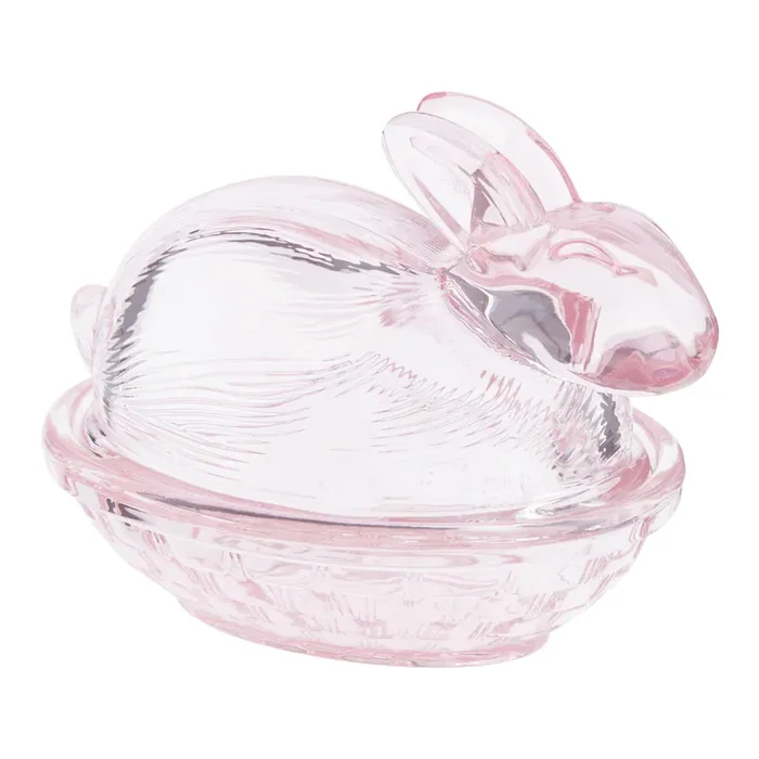 Blush Pink Glass Bunny Dish