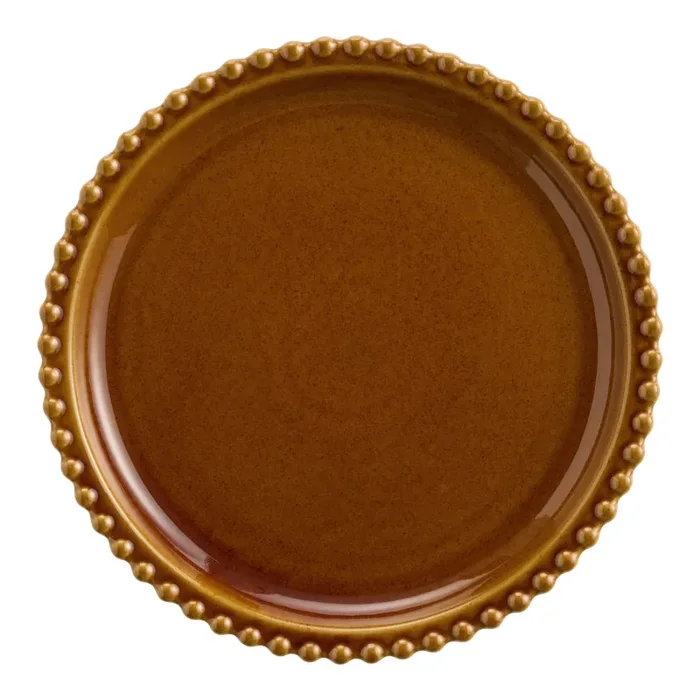 Bobbi Amber Reactive Glaze Beaded Dinner Plate