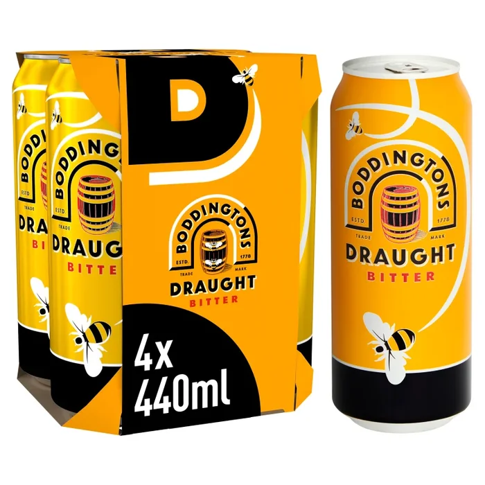 Boddingtons Draught Bitter Ale Beer Cans 440ml 4 Pack – Case of 6