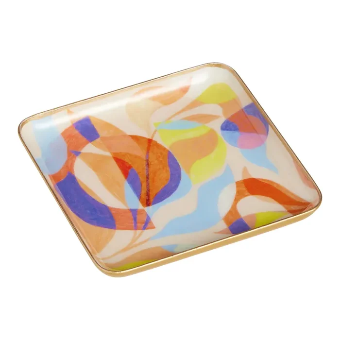 Boho Botanical Small Orange And Blue Trinket Dish