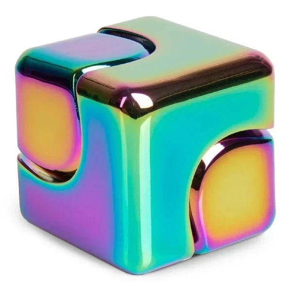 bopster Fidget Cube Spinner – Multicoloured Metallic
