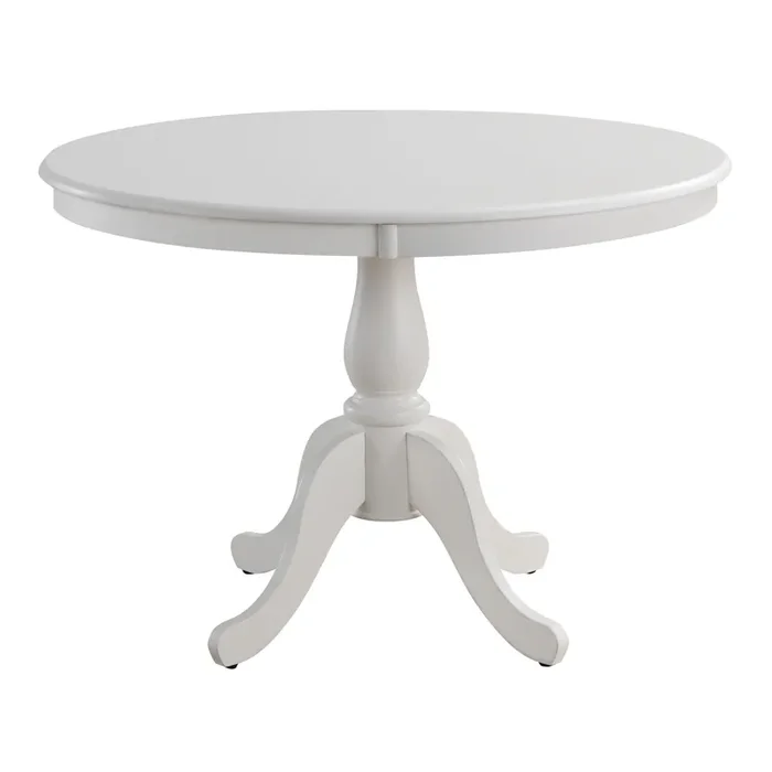 Borden Round Antique White Farmhouse Dining Table