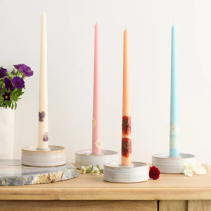 Botanical Pastel Taper Candle Collection