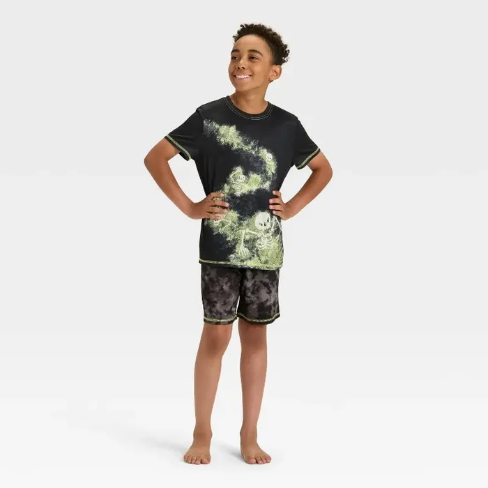 Boys‘ 2pc Short Sleeve Halloween Pajama Set – Cat & Jack™ Black XXL