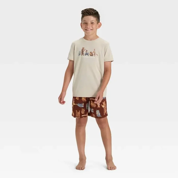 Boys‘ 2pc Short Sleeve Pajama Set – Cat & Jack™ Cream XL