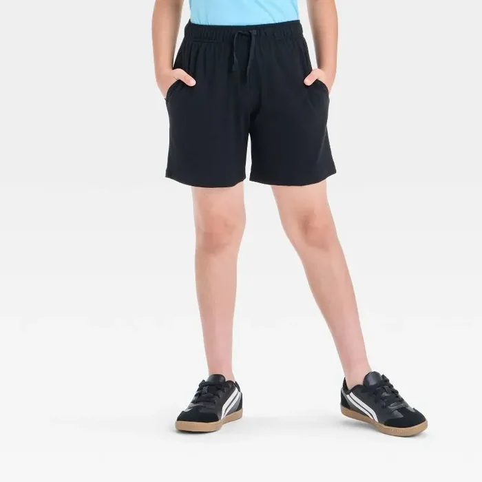 Boys‘ ‘Above the Knee‘ Pull-On Shorts – Cat & Jack™ Black L Mid Rise, Drawstring Waist