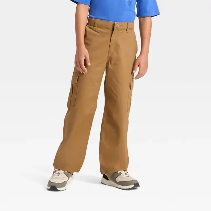 Boys‘ Baggy Cargo Pants – Cat & Jack™ Brown 14