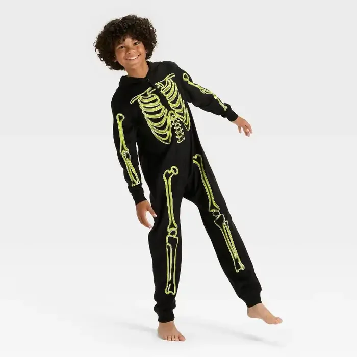 Boys‘ Halloween Skeleton Union Suit – Cat & Jack™ Black XS