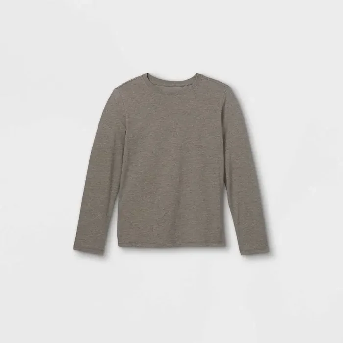 Boys‘ Long Sleeve T-Shirt – Cat & Jack™ Charcoal Gray M Midweight, Pullover