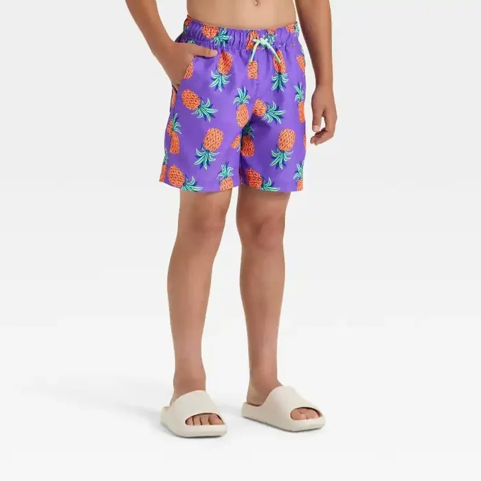 Boys‘ Pineapple Printed Trunks – Cat & Jack™ Purple XS
