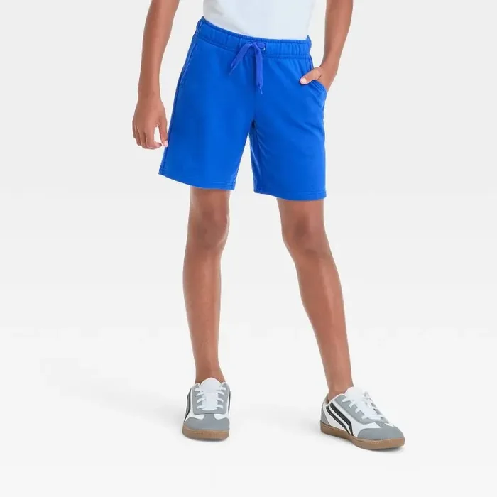 Boys‘ Pull-On Shorts – Cat & Jack™ Royal Blue M Cotton Blend, Recycled Polyester, Midweight French Terry, 7″ Inseam