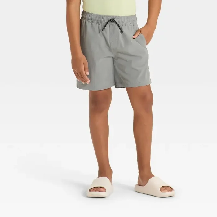 Boys‘ Quick Dry ‘Above the Knee‘ Pull-On Shorts – Cat & Jack™ Gray XS