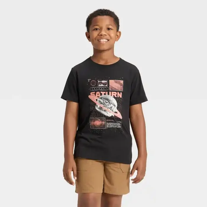 Boys‘ Short Sleeve Burger Planet Graphic T-Shirt – Cat & Jack™ Black S
