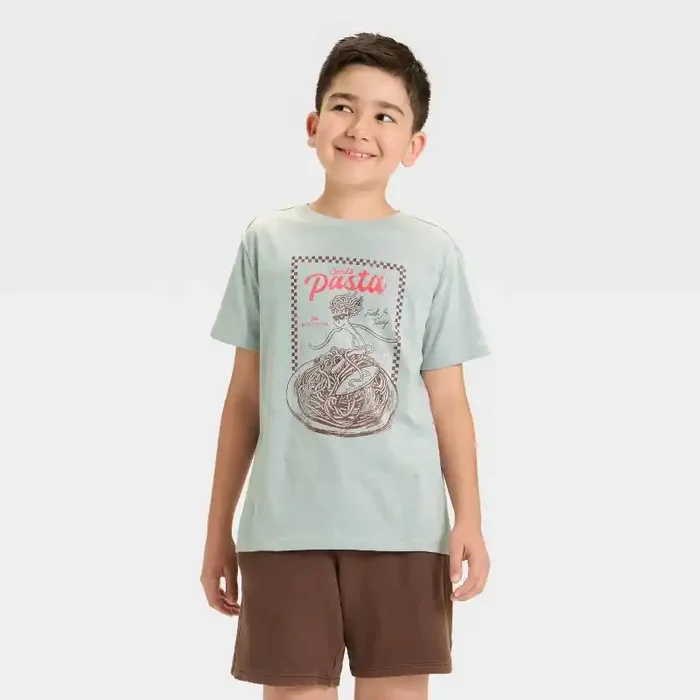 Boys‘ Short Sleeve Pasta Graphic T-Shirt – Cat & Jack™ Gray S