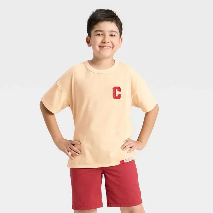 Boys‘ Short Sleeve Relaxed Fit T-Shirt – Cat & Jack™ Light Brown XL