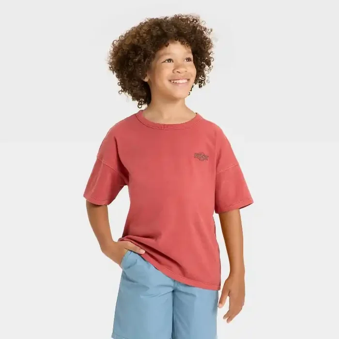 Boys‘ Short Sleeve Relaxed Fit T-Shirt – Cat & Jack™ Light Red XL