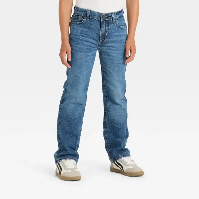 Boys‘ Stretch Straight Fit Jeans – Cat & Jack™ Medium Wash 7