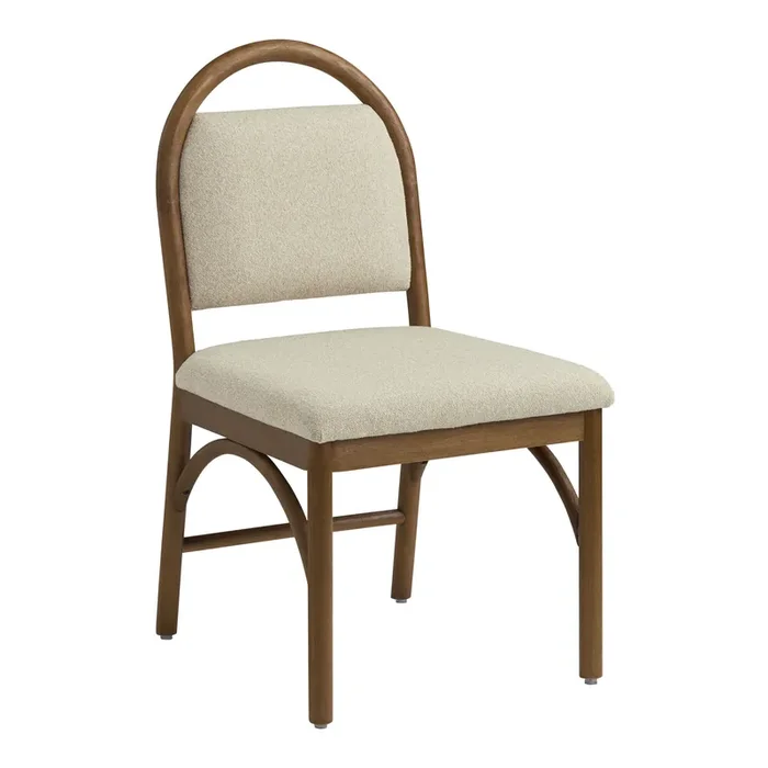 Brenna Warm Chestnut Arch Upholstered Dining Chair Set of 2