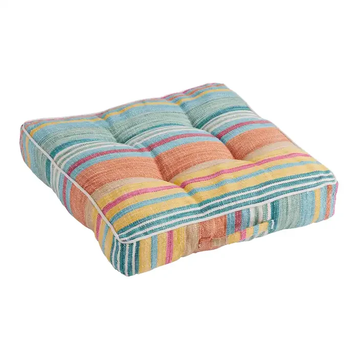 Bright Multi Stripe Indoor Outdoor Floor Cushion