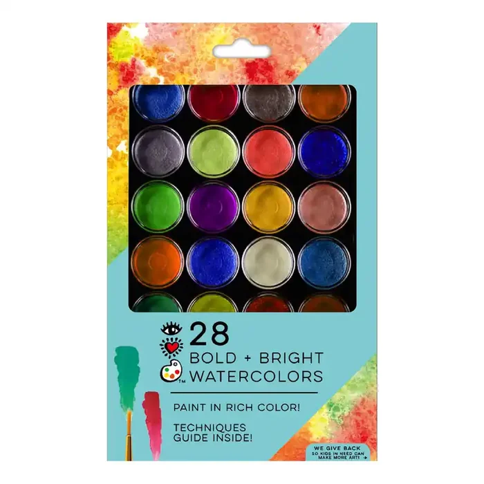 Bright Stripes Bold and Bright Watercolor Paints 28 Pack