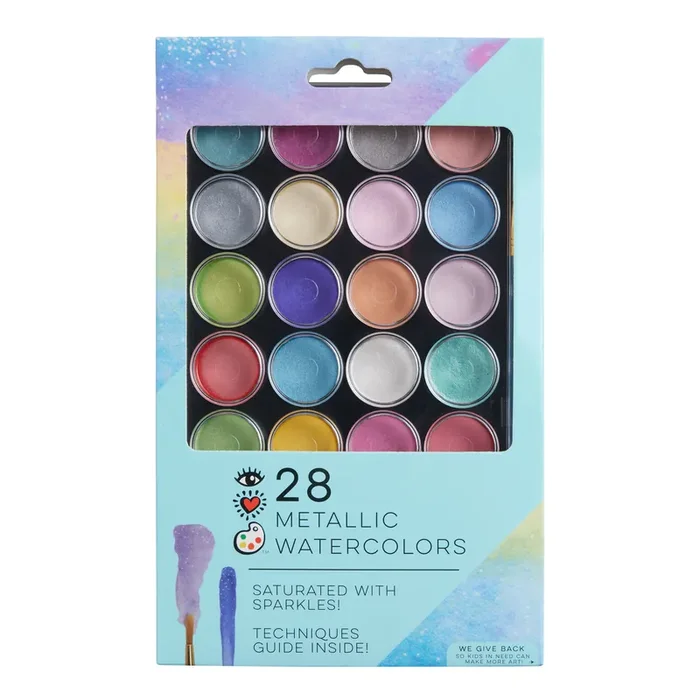 Bright Stripes Metallic Watercolor Paints