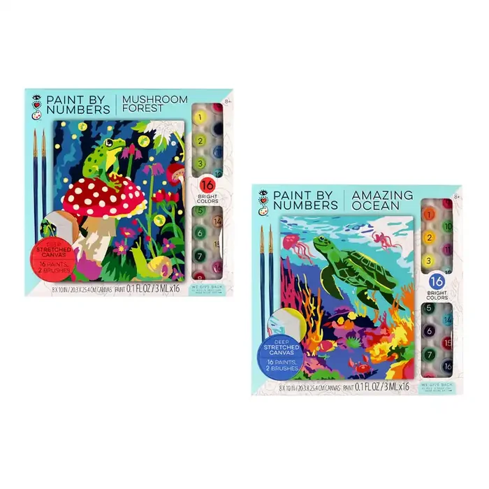 Bright Stripes Nature Paint by Numbers Art Kit Set of 2
