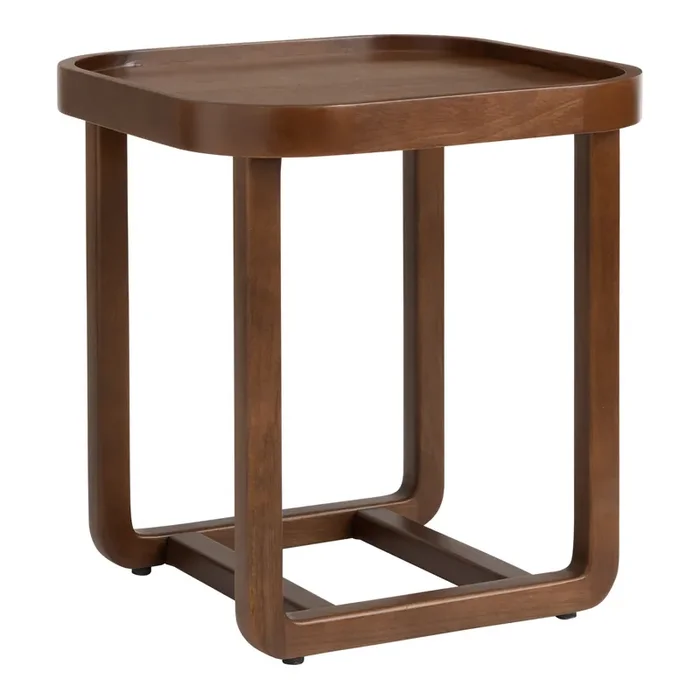 Brinley Deep Walnut Curved Tray Top End Table