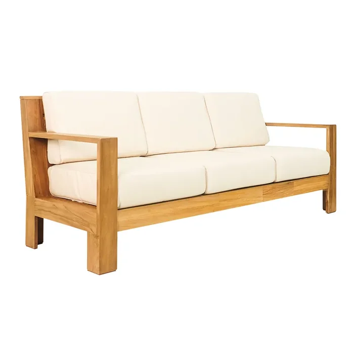 Briony Teak Wood and Sunbrella Cushion Outdoor Sofa