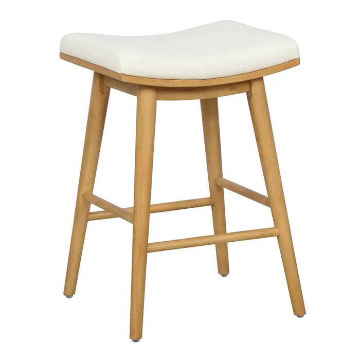 Bronson Wood Backless Upholstered Counter Stool Set of 2