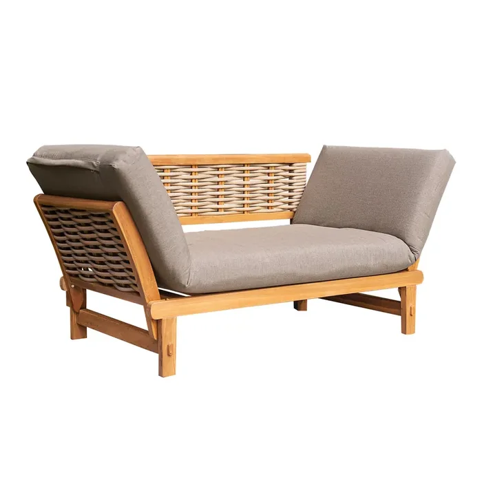 Bronwyn Teak and Sunbrella Cushion Convertible Outdoor Daybed
