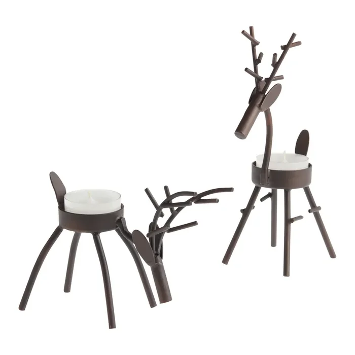 Bronze Reindeer Tealight Candle Holder