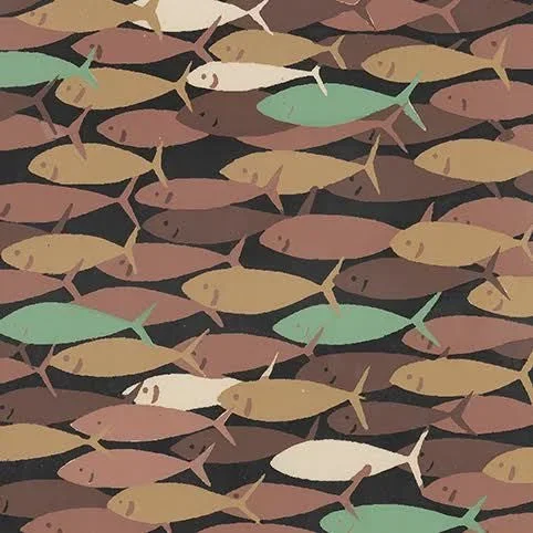 Brown and Green Fish Card