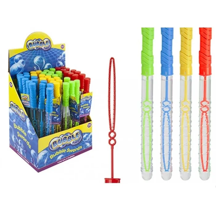 Bubble Wand 4 Assorted Colours 12″