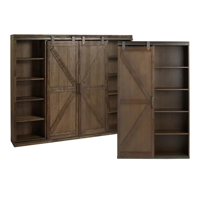 Burnt Alder Barn Door Farmhouse Bookshelf Collection