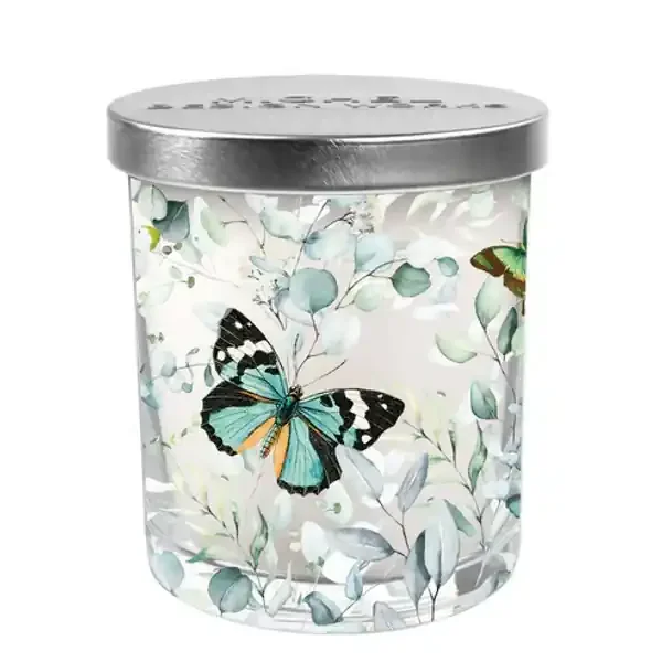 BUTTERFLY FIELD CANDLE JAR W/ LID