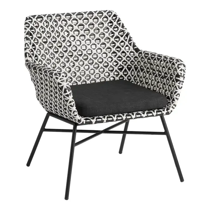 Calabria Black and White All Weather Wicker Outdoor Chair