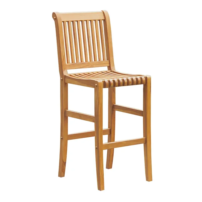 Calandra Teak Wood Outdoor Barstools 2 Piece Set